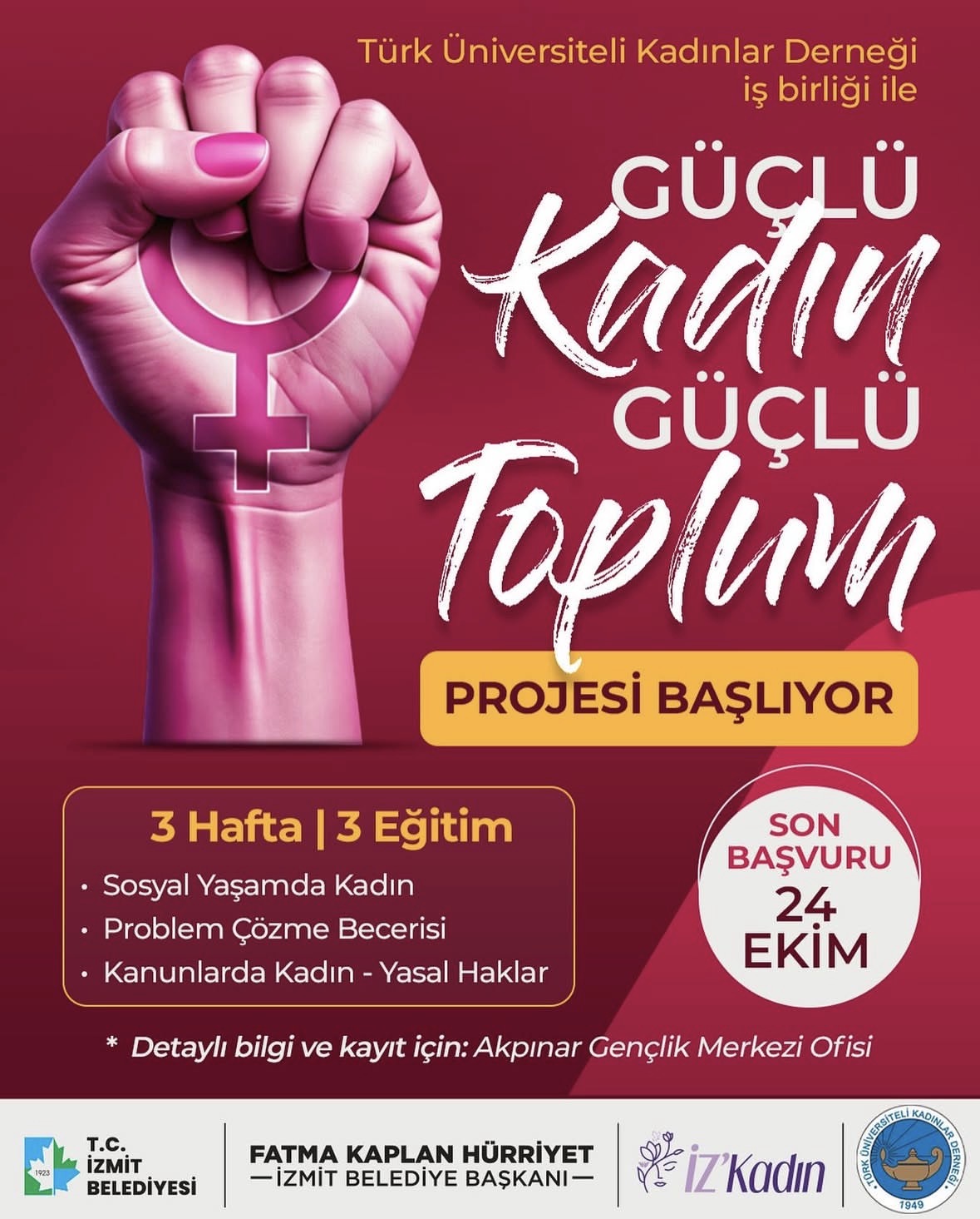 Güçlü Kadın Güçlü Toplum Projesi Başlıyor